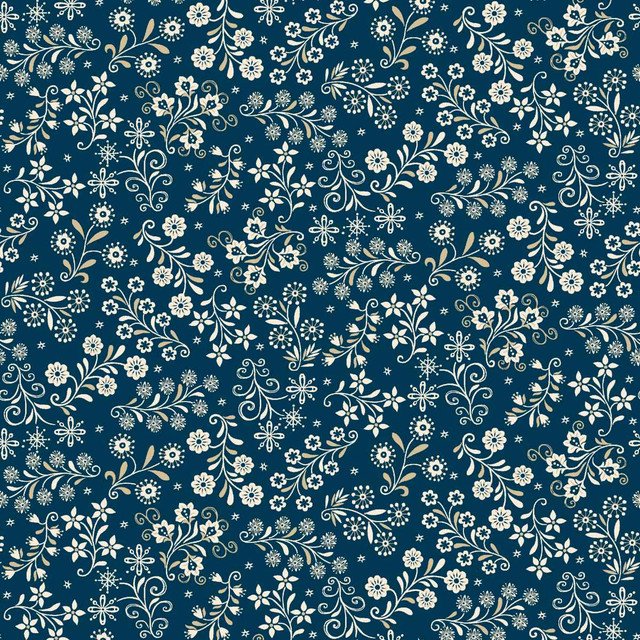Nordic Holiday Village - Blue Cream Floral