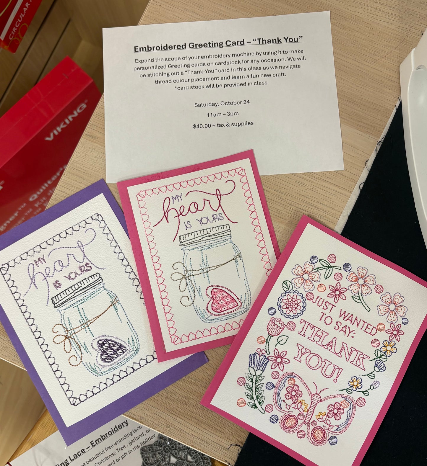 Embroidered Greeting Card "Thank You"