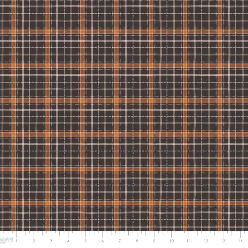 Pumpkins and Paws - Harvest Plaid, Charcoal
