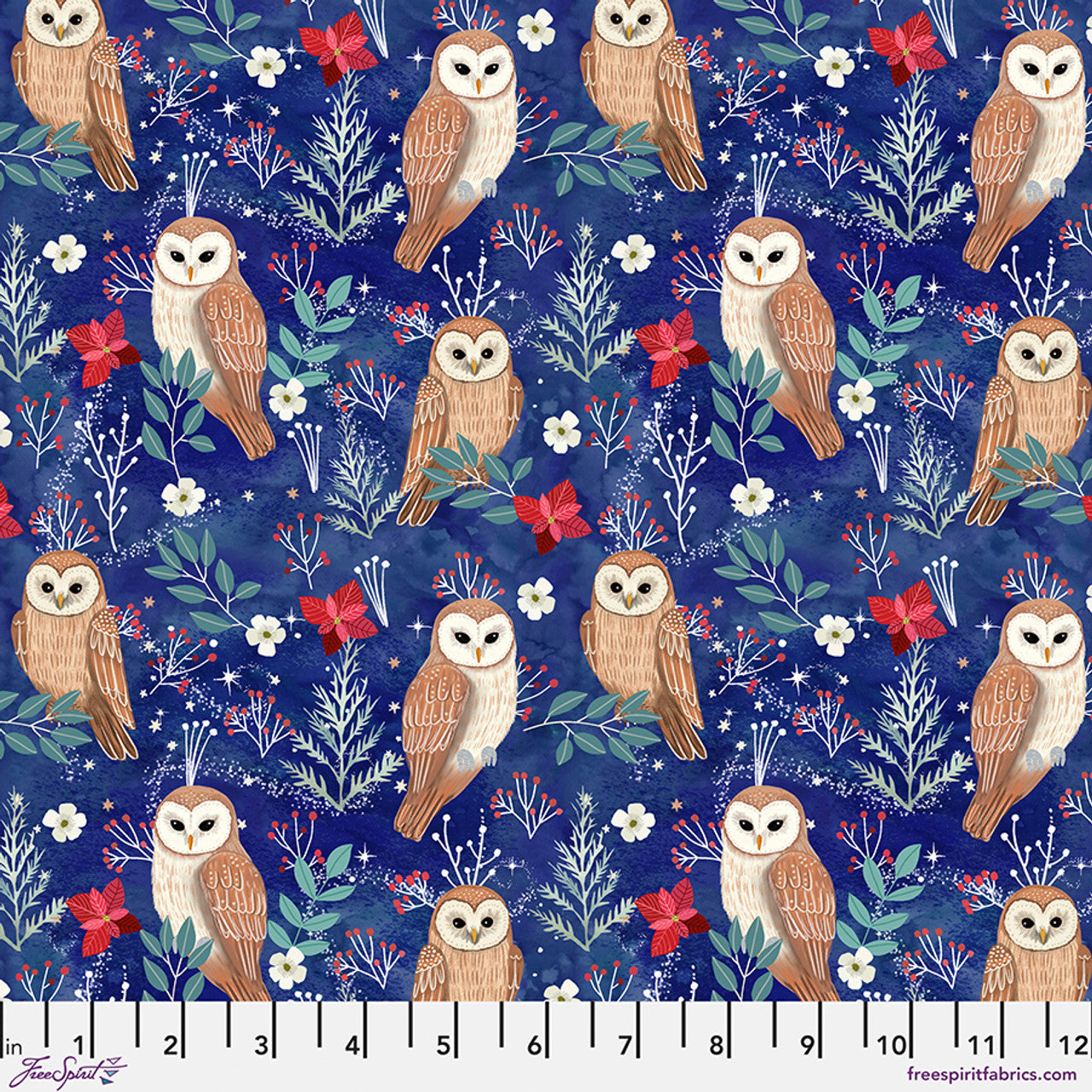 Christmas Cabin - Owl Magic Blue