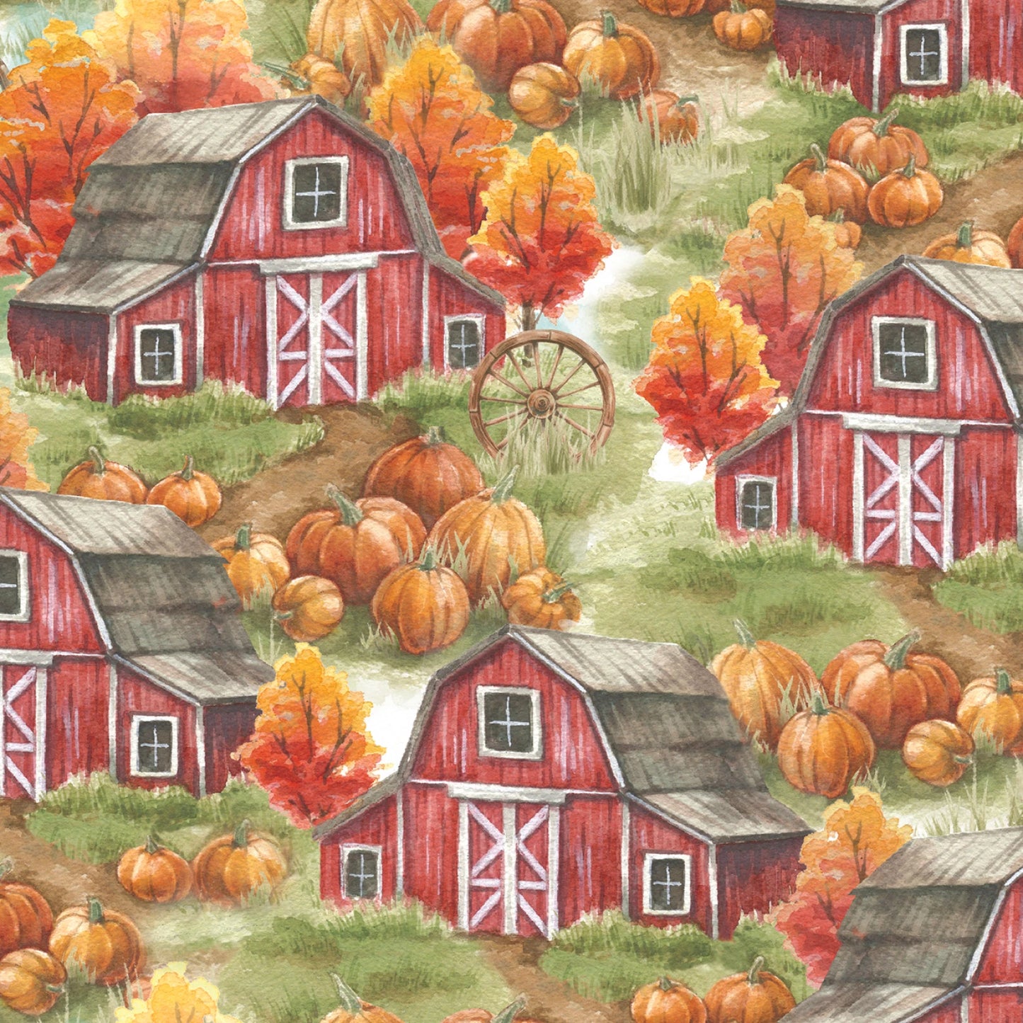 Autumn Days - scenic barns
