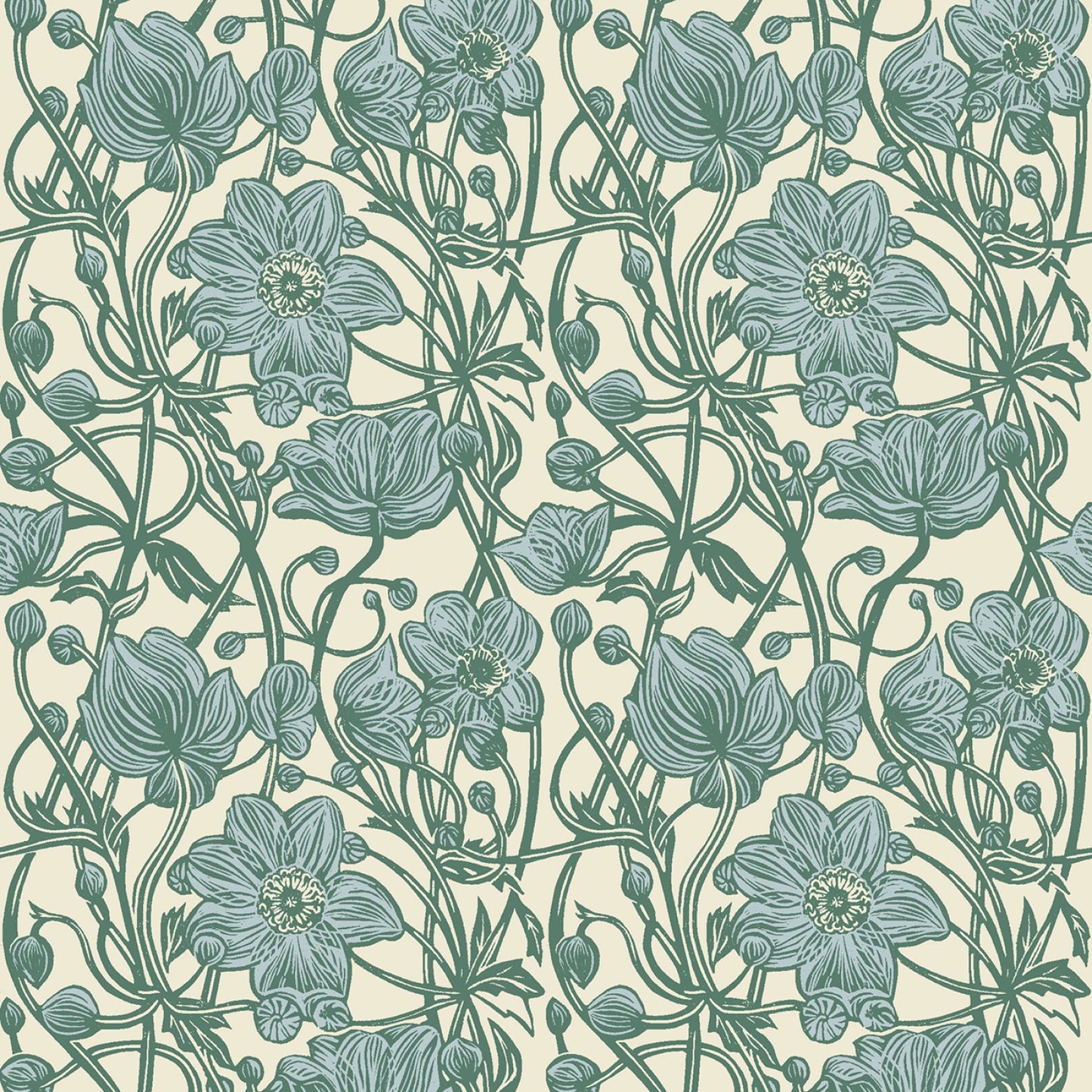 Cottage Flowers - Blue Anemone