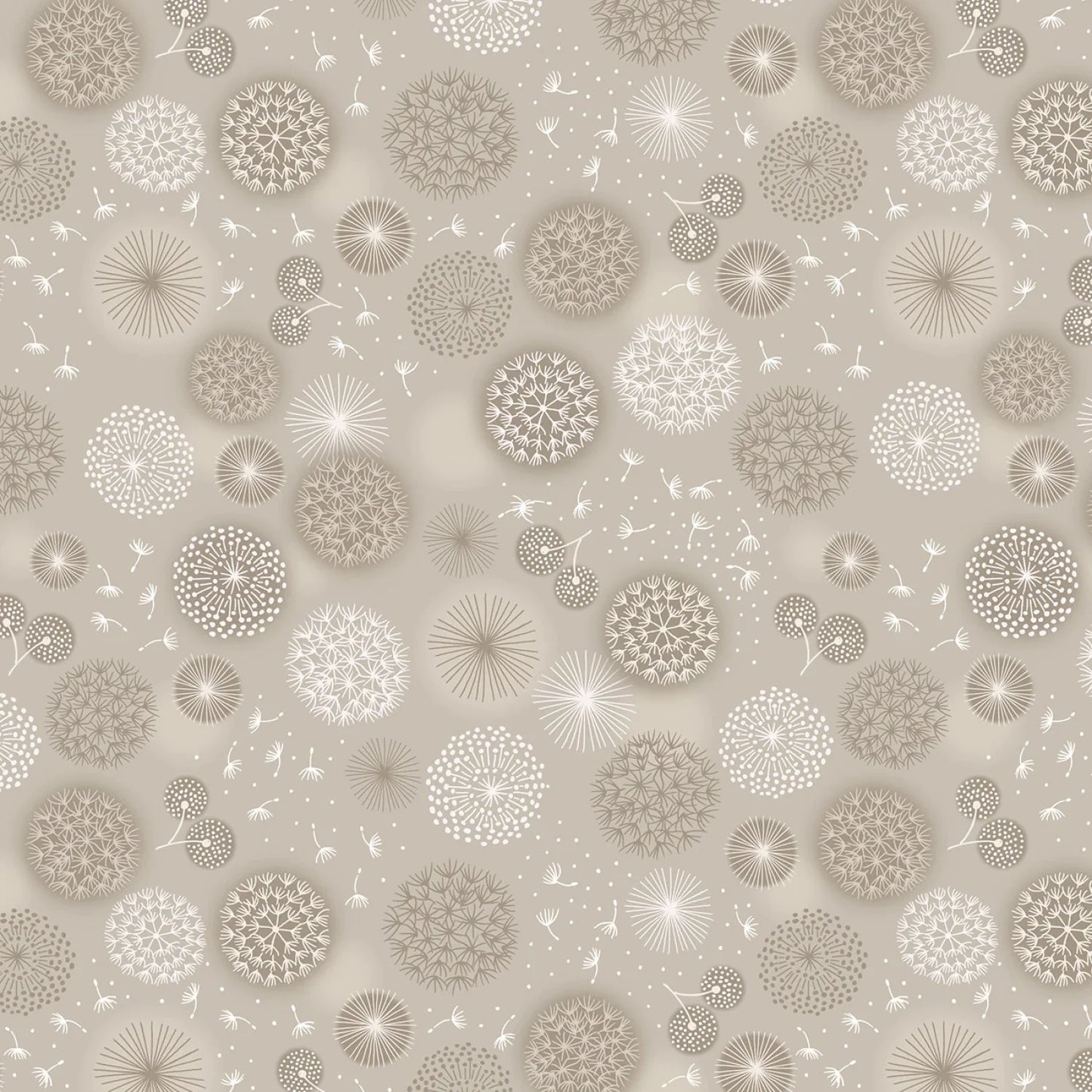 108" Wide - Cream Linen Dandelions