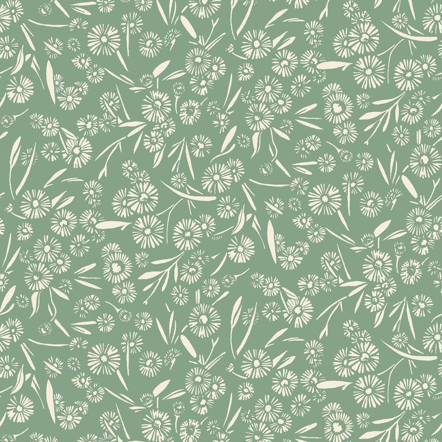 Cottage Flowers - Green Daisy