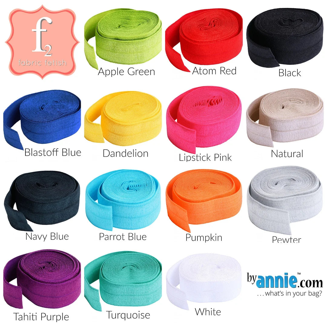 Foldover Elastic - Assorted Colours