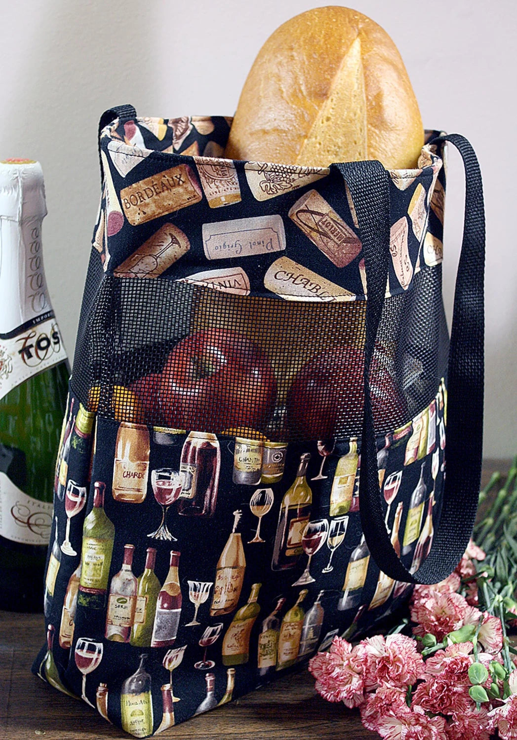 Vinyl Mesh Market Bag - Cut Loose Pattern