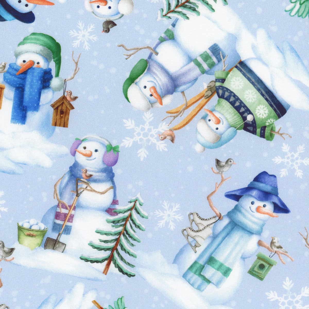 Snowflake Wishes - Snowman Village Light Blue
