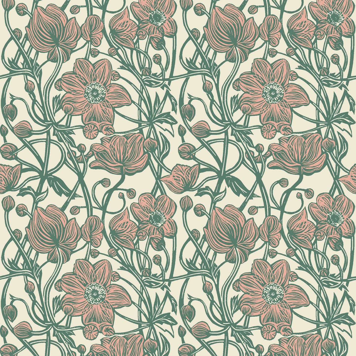 Cottage Flowers - Pink Anemone