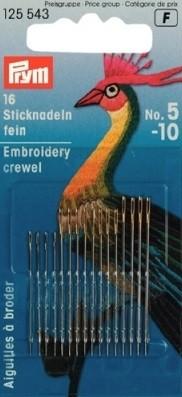 Prym Embroidery crewel needles - numbers 5-10