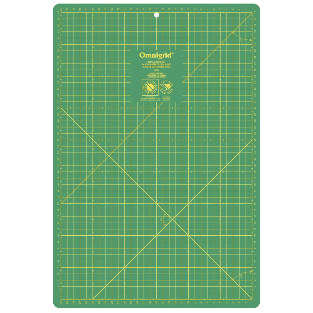 Omnigrid Double Sided Metric & Imperial Cutting Mat -  12" x 18"