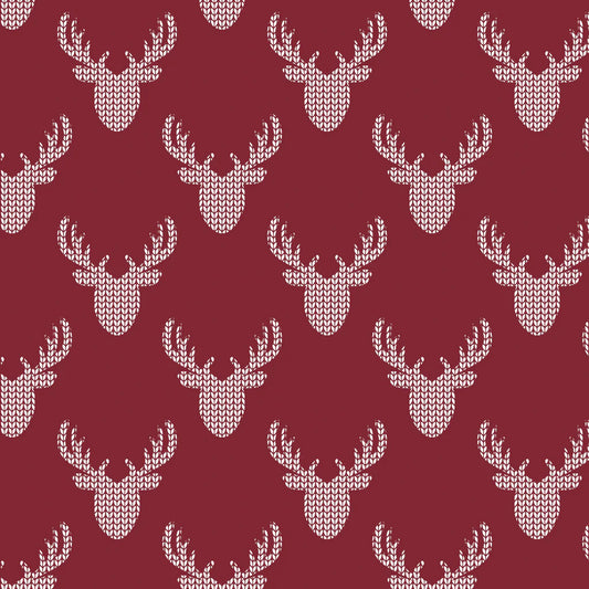 North of Ordinary - Knit look Deer - Crimson