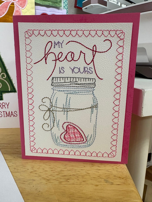Valentines card embroider