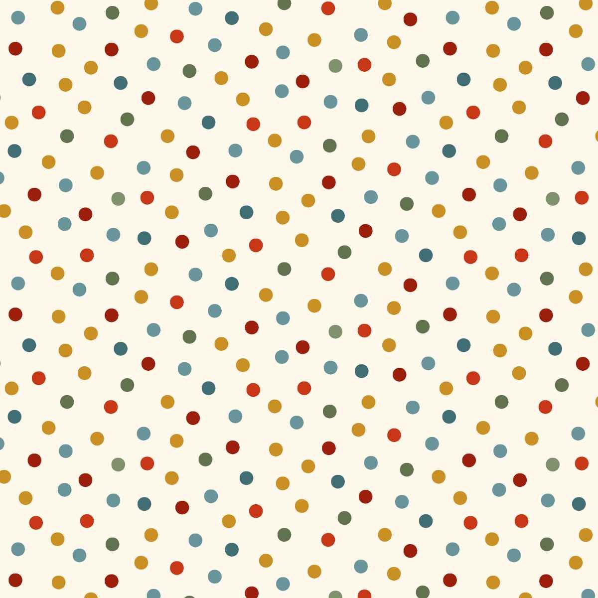 Nordic Holiday Village - Cream Multi Dots
