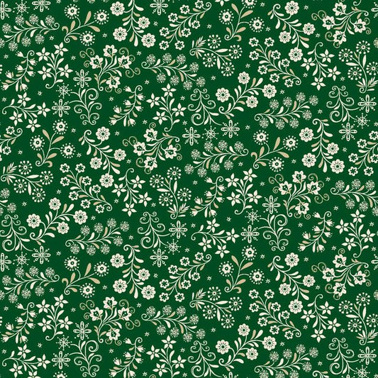 Nordic Holiday Village - Green Cream Floral