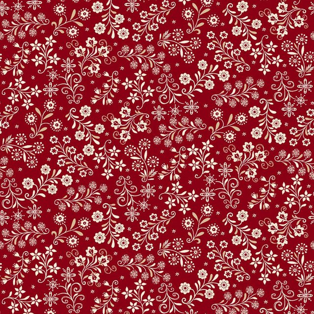 Nordic Holiday Village - Red Cream Floral