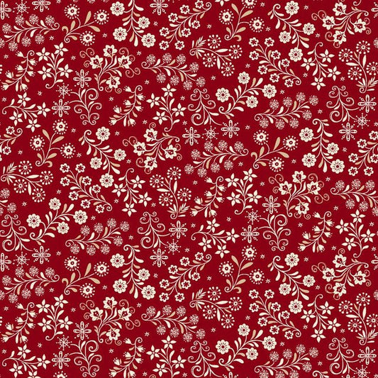 Nordic Holiday Village - Red Cream Floral
