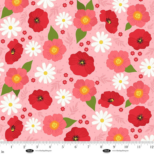 The Bright Side - Pink - Daisy and Poppy Flowers