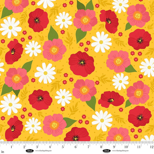 The Bright Side - Yellow - Daisy and Poppy Flowers