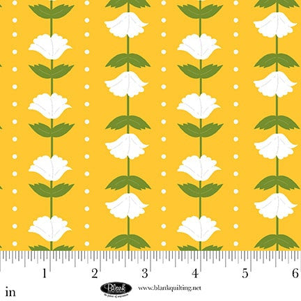 The Bright Side - Yellow - Flower and Polka Dot Stripe