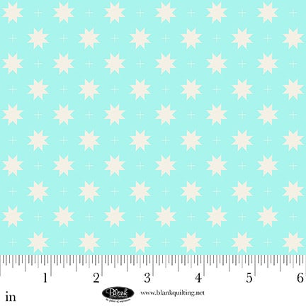 The Bright Side - Turquoise - Eighth Point Star and Check