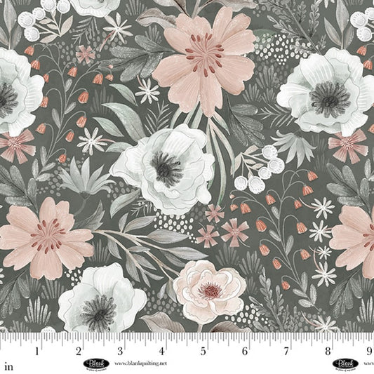 Petals & Pewter - Gray - Large Flowers