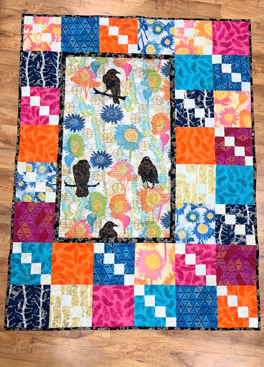 "The Wisdom" Crow Throw Quilt Kit
