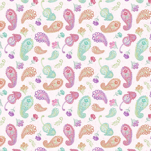 Meadow Melody - White Paisley Toss