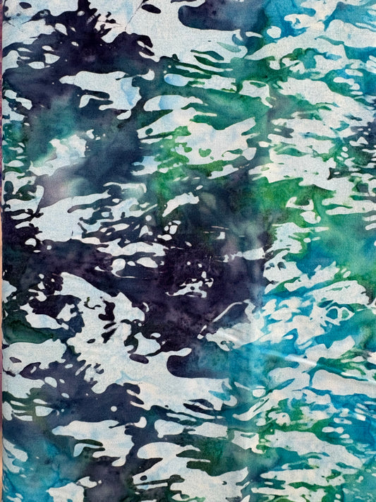 Banyan Batiks - Octopus Oasis - Seafoam Brush strokes