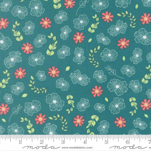 Honeyed Horizons - Petal Grooves Florals - Teal