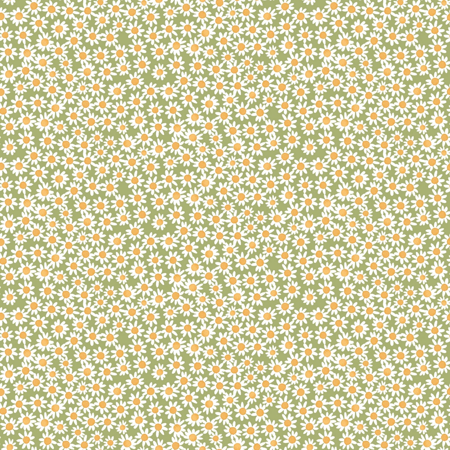 Floral Charms - Daisies Green