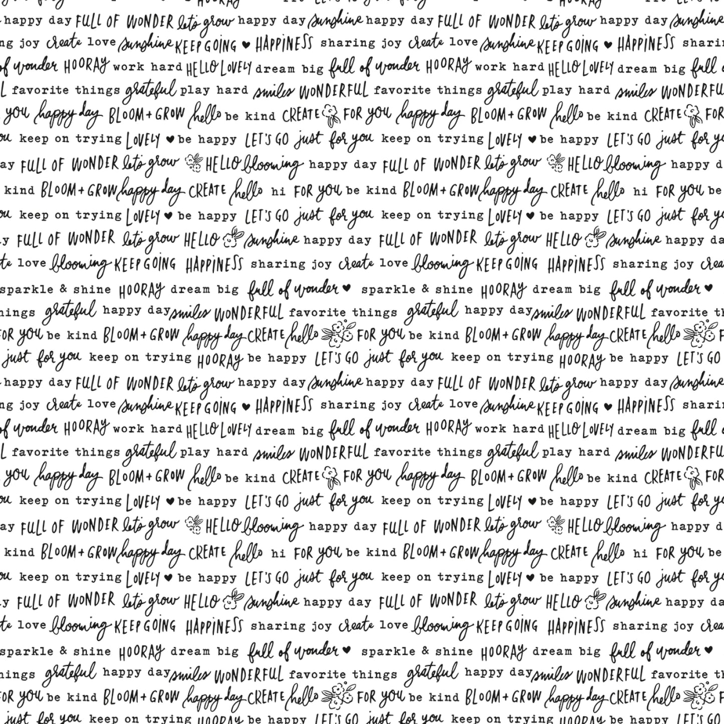 Floral Charms - Pretty Words White