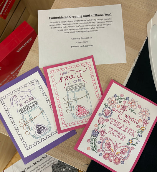 Embroidered Greeting Card "Thank You"
