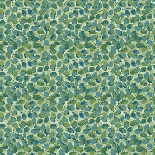 Imprint FLANNEL - Small Leaf Toss - Green Multi