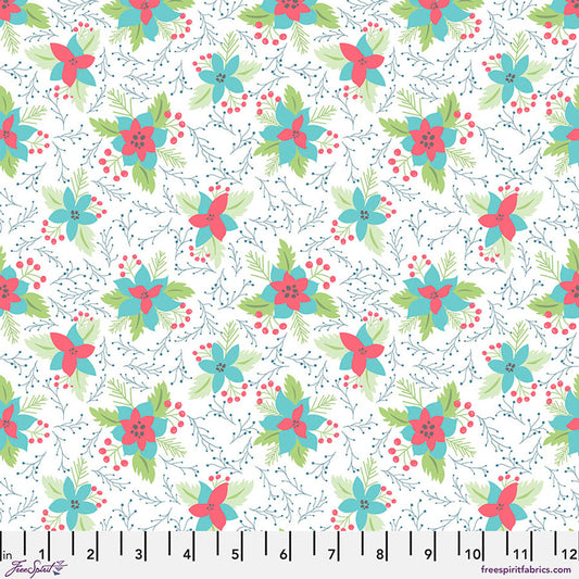 Snowy Weather - Pointsettias White