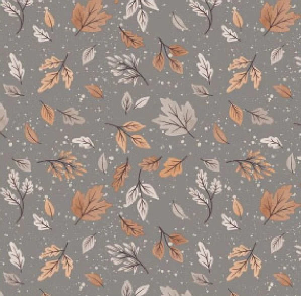 Pumpkins and Paws - Witchy Leaves, Grey