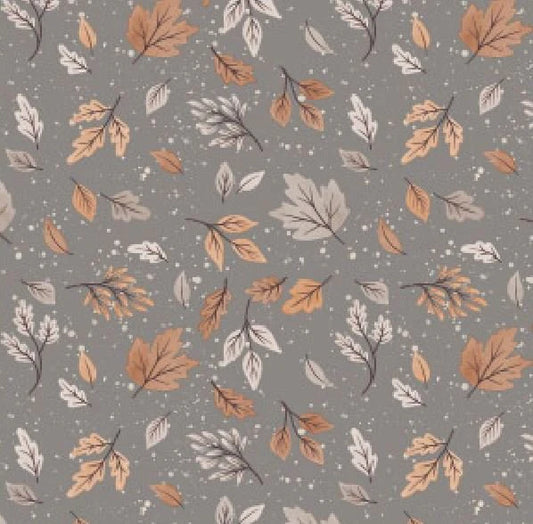 Pumpkins and Paws - Witchy Leaves, Grey