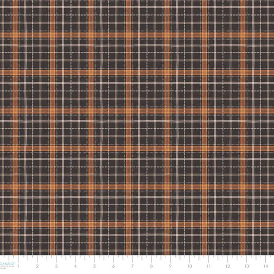 Pumpkins and Paws - Harvest Plaid, Charcoal