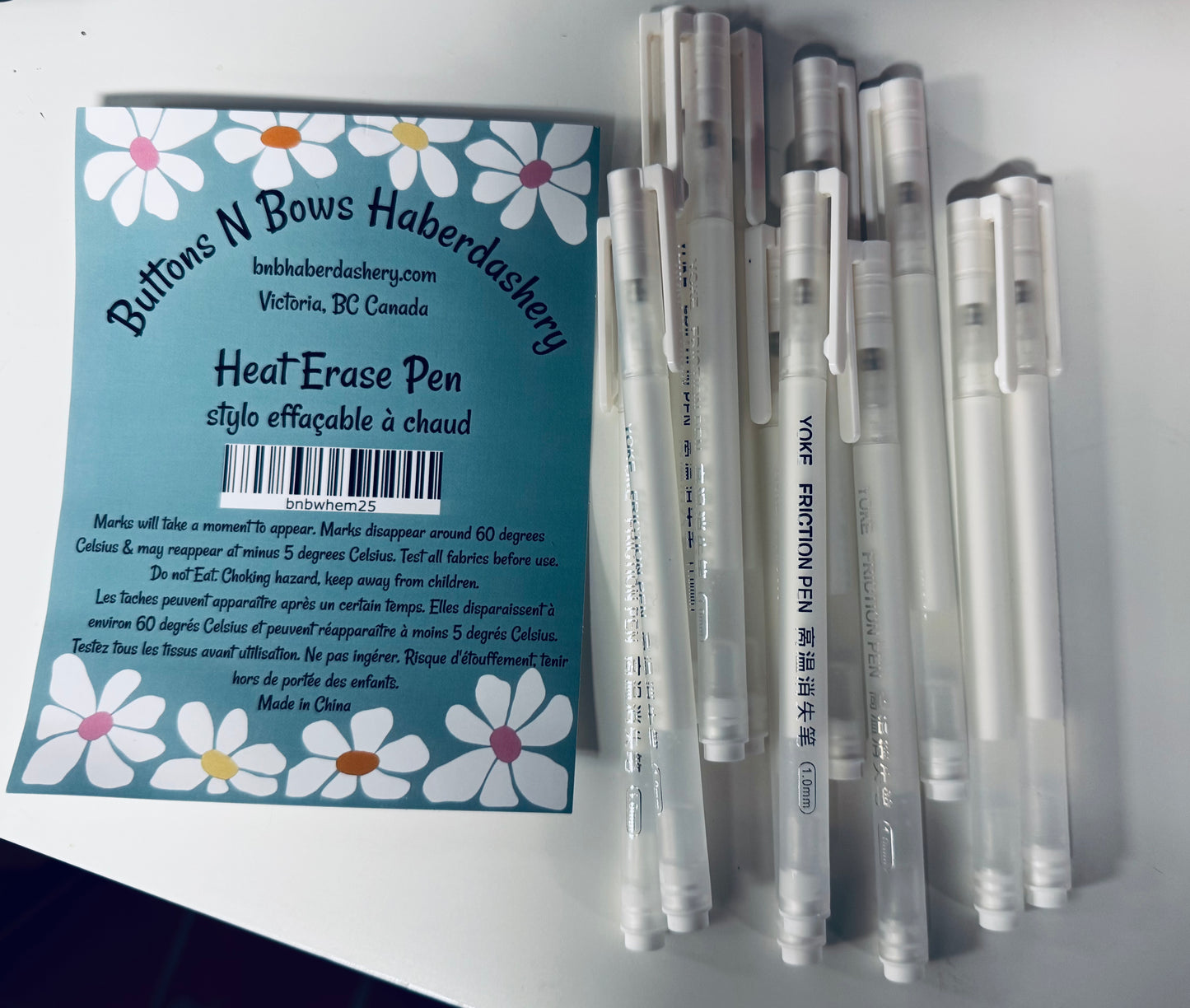 Heat Erase Pen Yoke - White