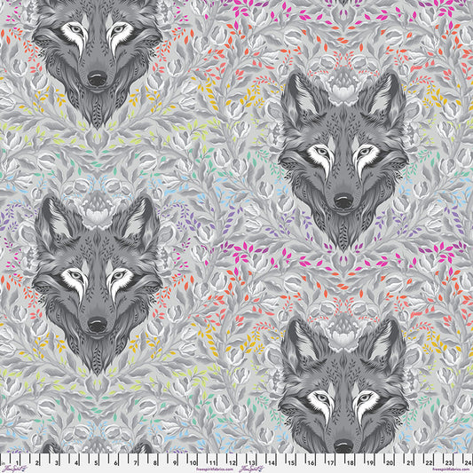 Wolf of Pink Street - Fog || Graywork & True Colors Minky