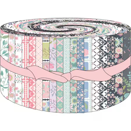 2.5" strips roll 42 pcs - "Le Petit Escargot " by Poppie Cotton