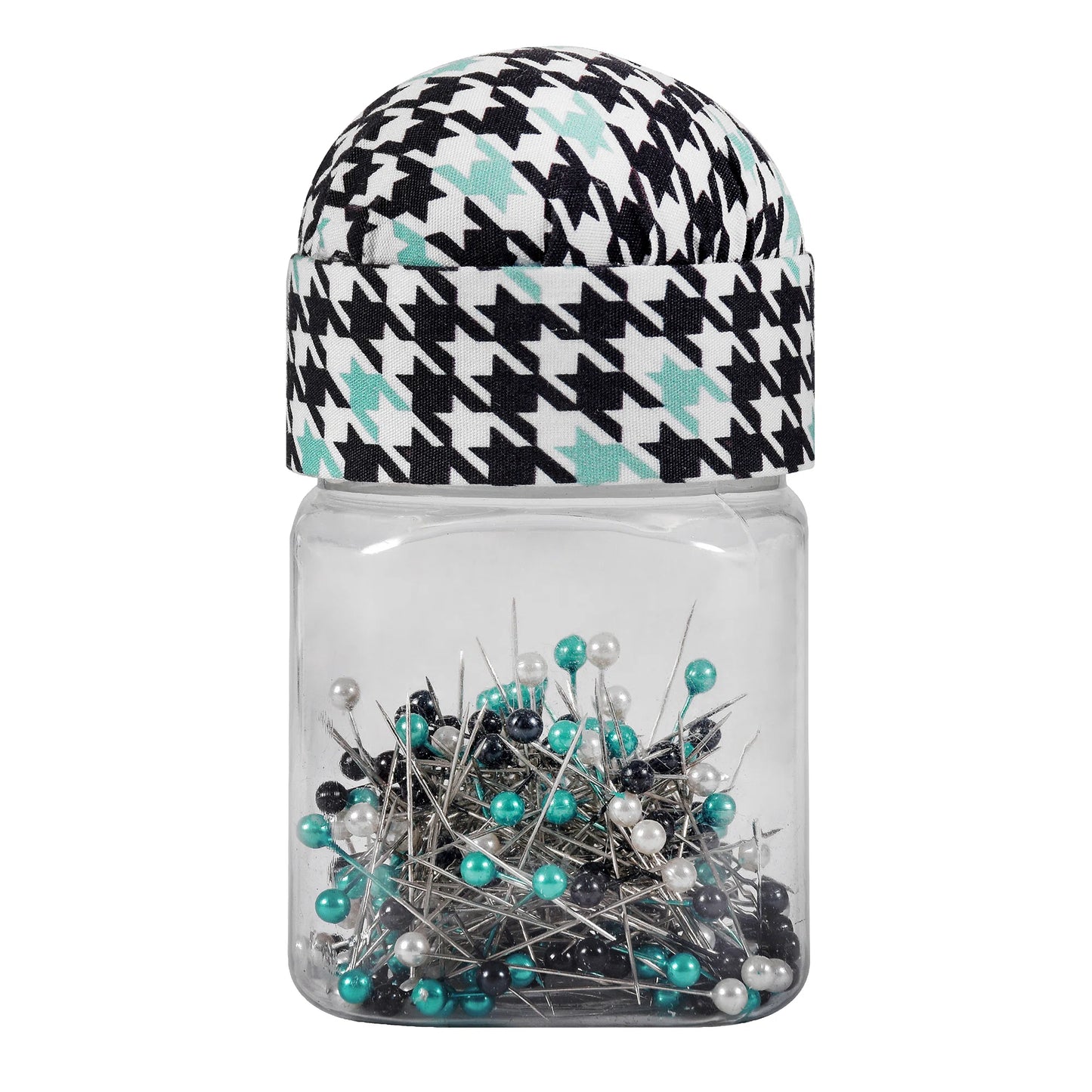 Singer Pearl Head Pins in Jar with Pin Cushion Lid, 200pc