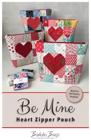 Be Mine Heart Zipper Pouch - Pattern