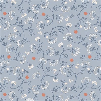 108" Wide - Flower Chains On Blue