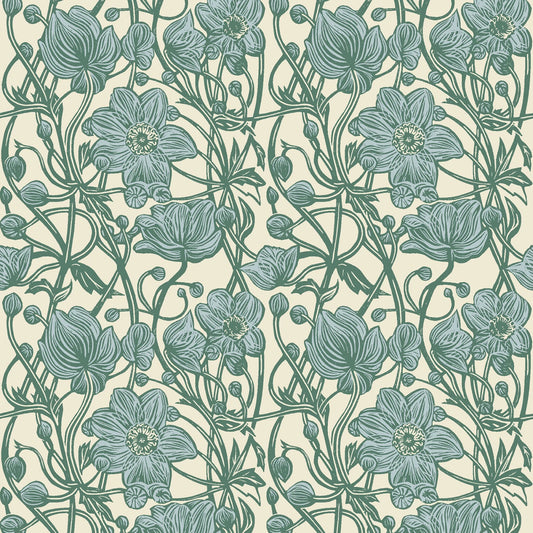 Cottage Flowers - Blue Anemone