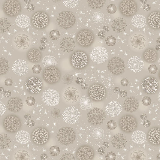 108" Wide - Cream Linen Dandelions