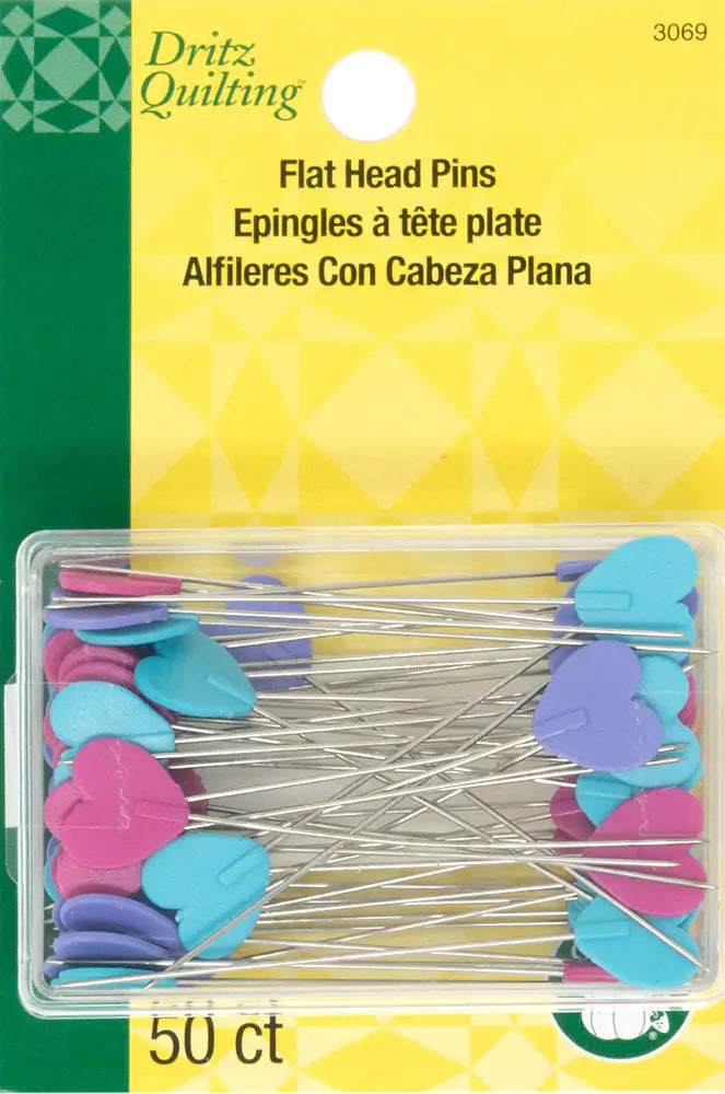 Dritz Flathead Heart Pins - 50ct