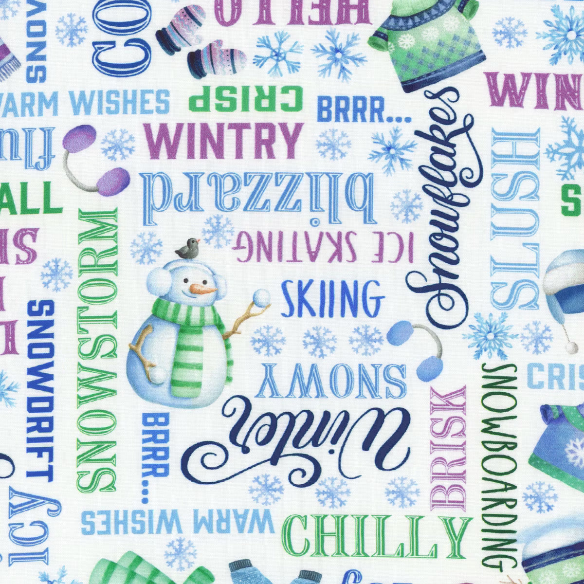 Snowflake Wishes - White Wintery Phrases