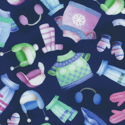 Snowflake Wishes - Winter Gear Navy