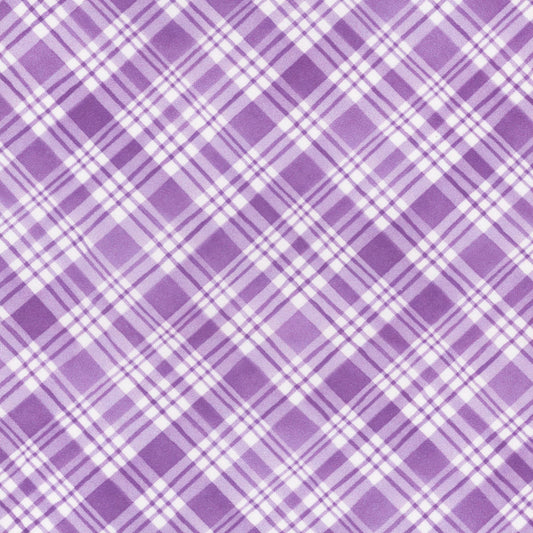 Snowflake Wishes - Diagonal Plaid Violet