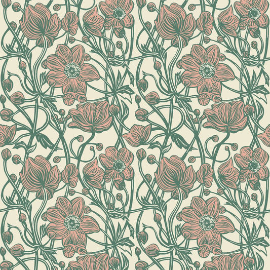 Cottage Flowers - Pink Anemone